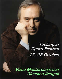 Voice Masterclass con Giacomo Aragall - Tuebingen 17-23 ottobre