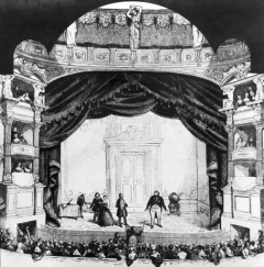 Incisione della prima rappresentazione al Théâtre Italien di Parigi il 3 Gennaio 1843.