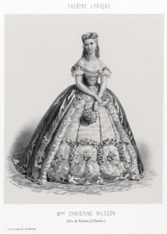 Christine Nilsson, soprano svedese, nei panni di Violetta, ruolo in cui debuttò il 27 Ottobre 1864 al Théâtre Lyrique di Parigi.